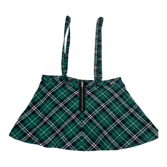 Royal bones by Tripp Y2K Plaid Green Skirt size XL - Picture 2 of 4